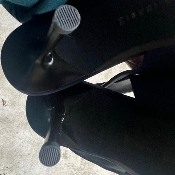 Gianni Bini Jenna Square Toe Jewel Gold Ornament High Heel Shoes Blue  Size 8 - Picture 6 of 6